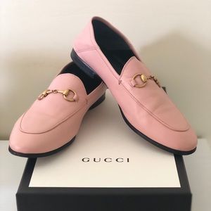 Pink Leather Horsebit Loafer GUCCI Women